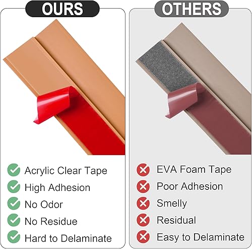 Miniatura 4 de Tira de transición de piso de alfombra de 20 pies, tira autoadhesiva para bordes de piso, cubierta de umbral de PVC para puerta, tira divisora de