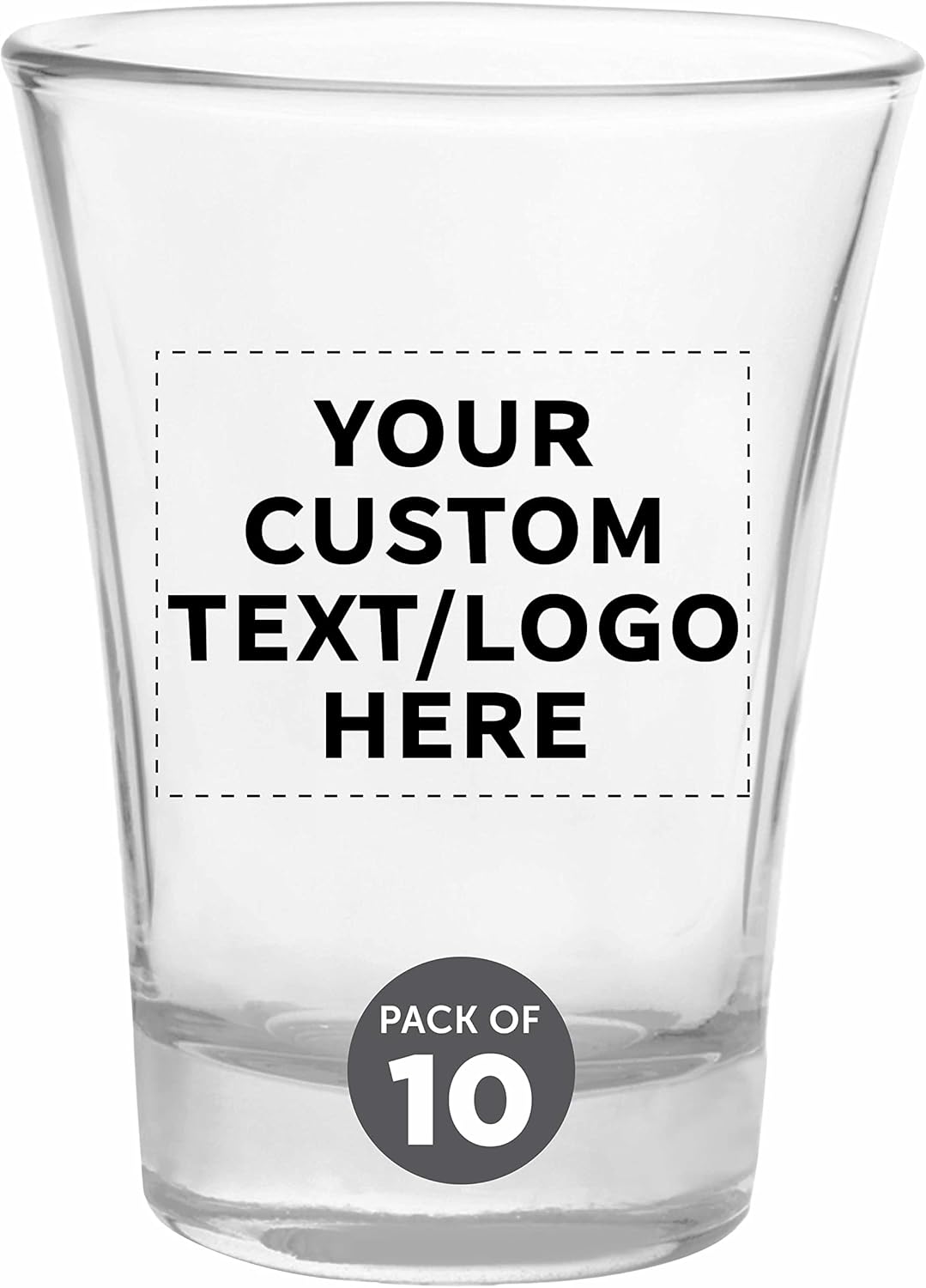 Custom Shot Glasses 2 oz. Set of 10, Personalized Bulk