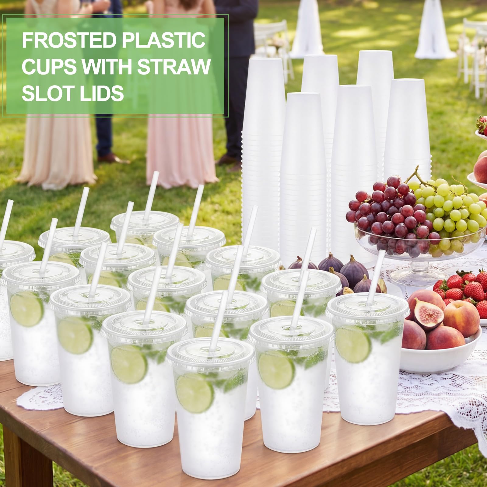 12 ounce disposable measuring cups 240 Cups, 12 oz. Clear with Silver Stripes Round Disposable Plastic Tumblers