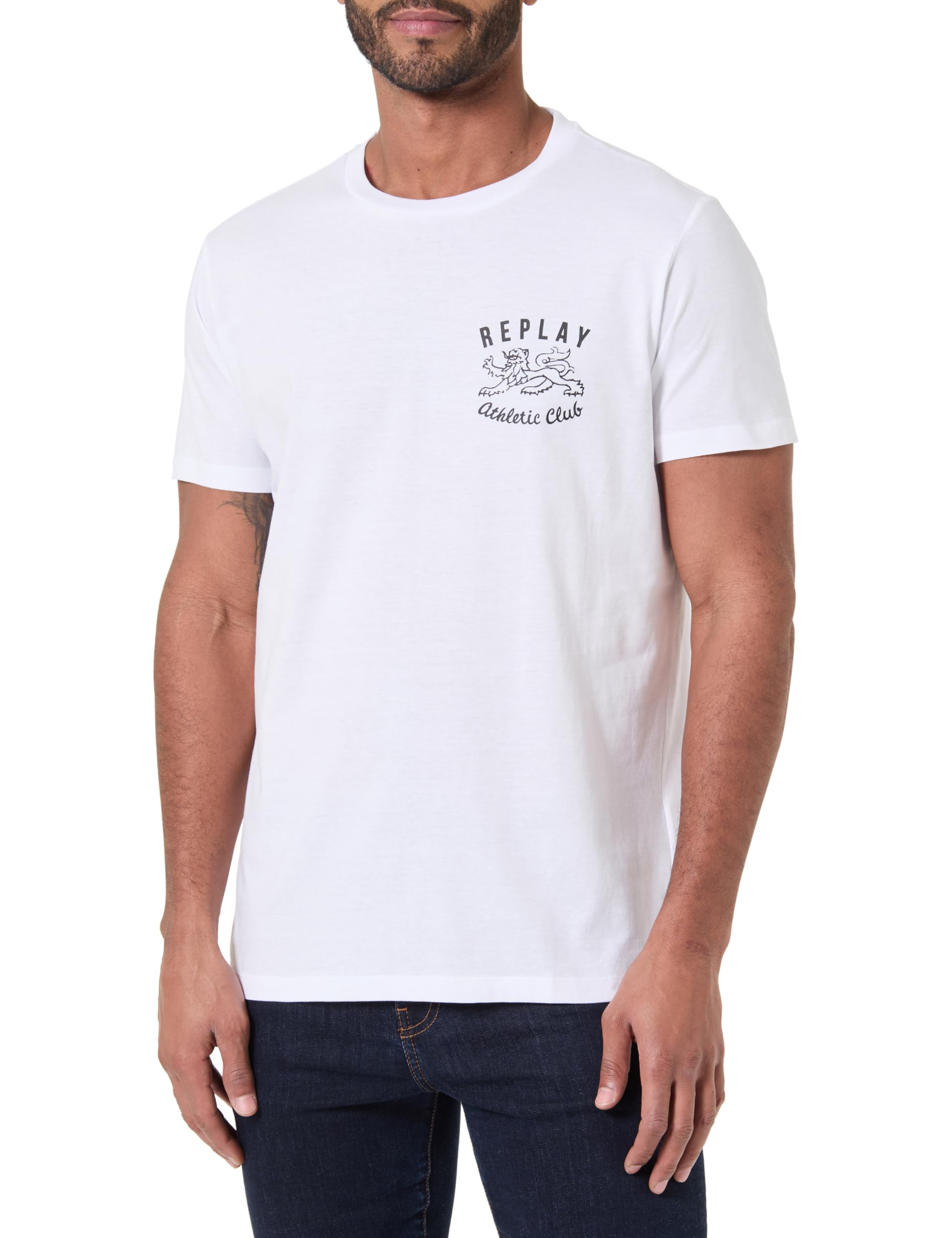 Replay Men's M3124 T-Shirt, 001 White, M