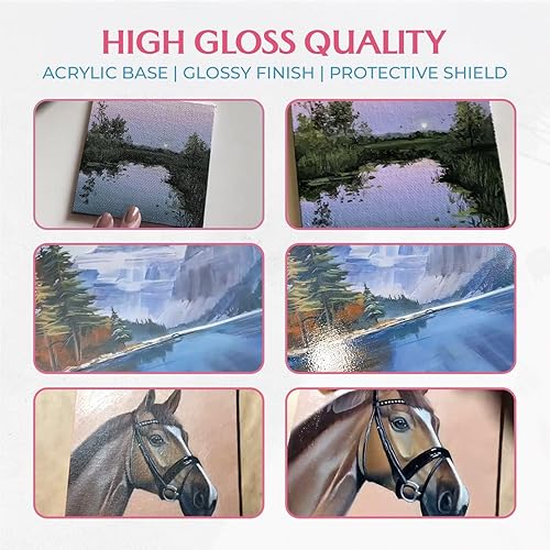 Miniatura 4 de GRANOTONE Barniz acrílico para artistas, no amarillento, no tóxico, antienloquecimiento, acabado brillante, adecuado para artistas profesionales,