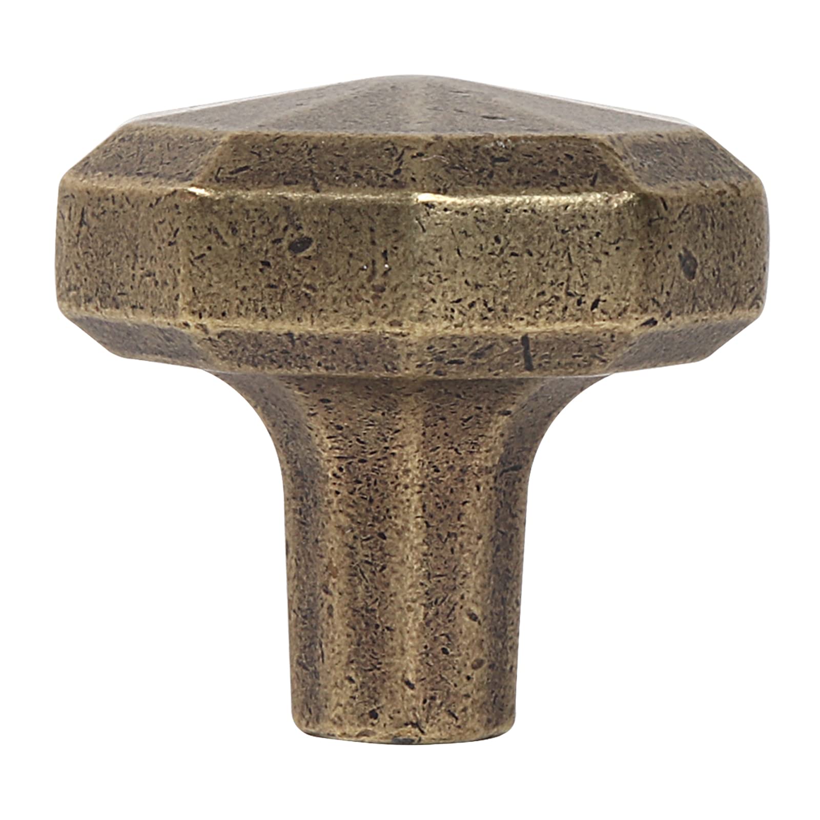 KHTUMEWARE-170174 Round Knob, Antique Brass, 1-1/4 in (32 mm), 10-Pack in Antique Brass — KHTUMEWARE