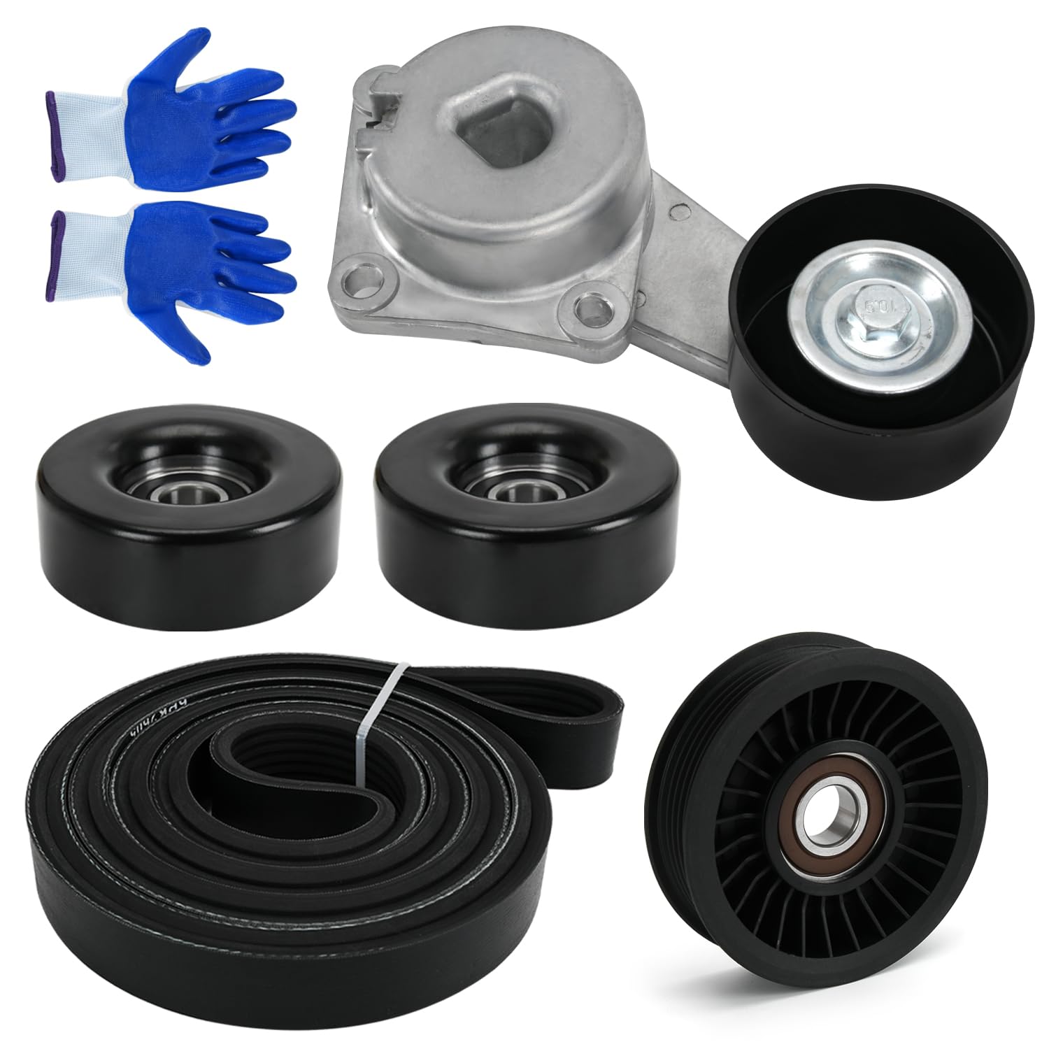 Photo 1 of 90K-38274A Serpentine Belt Drive Kit Tensioner & Idler Pulley Fits for Ford Expedition F150 F250 F350 Lincoln Navigator Mercury Mountaineer 2005-2014 Replaces 38274 6PK2605