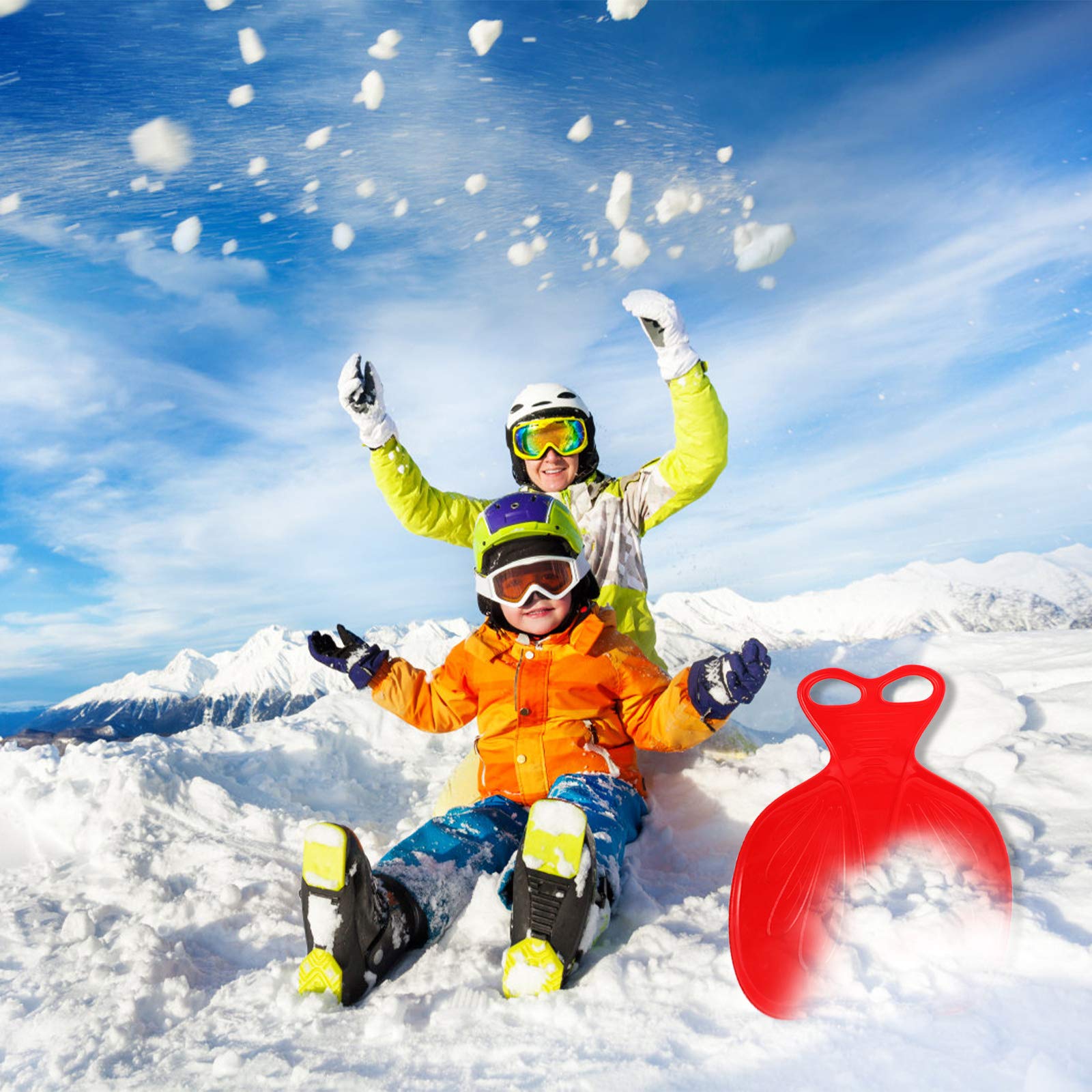 GFJTJAO Slee Slee Opvouwbare mini-sneeuwslee met handvat voor zachte zandplanken voor skigraszand en schaatsen
