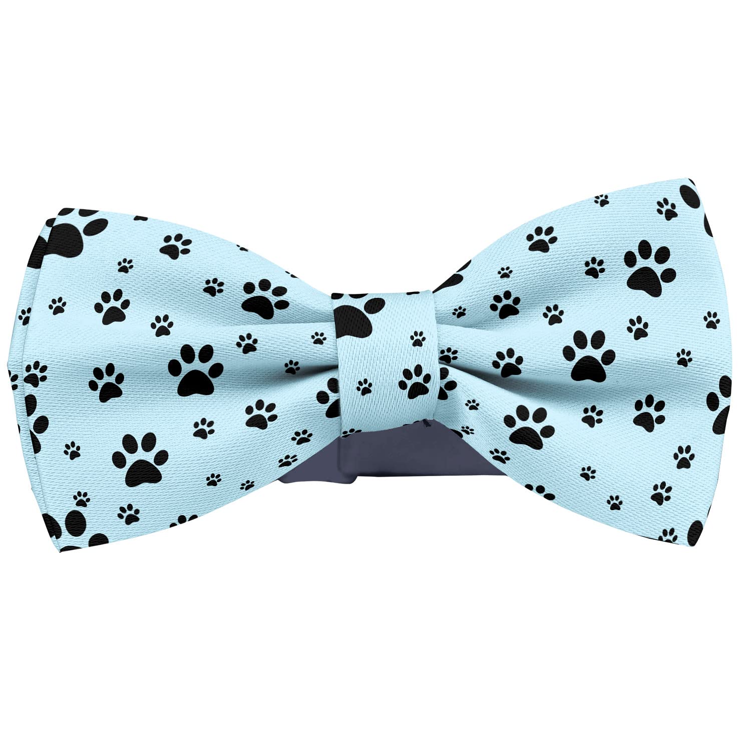 KAWAMOUSE Adjustable Pre-tied bow tie for Men (Dog Paw Print Traces Pattern) Elegant Cute Bowties for Dogs Cats Pets