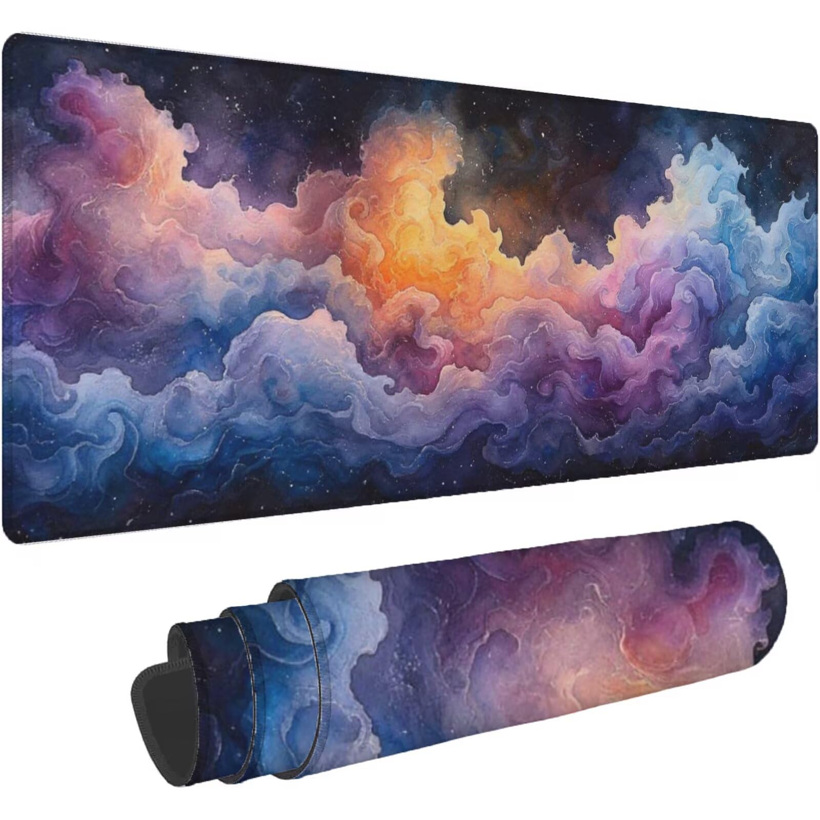 Podkładka pod mysz XXL 1600 x 800 mm kolor pomarańczowy podkładka pod mysz granatowa mata podkładka pod mysz do gier antypoślizgowa gumowa podstawa zszyte krawędzie akcesoria biurowe do gier do biura