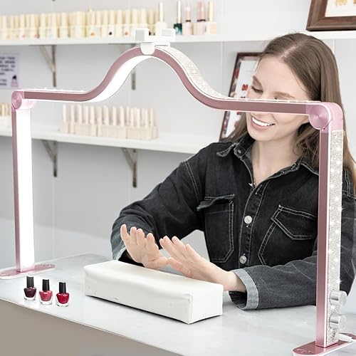 Miniatura 2 de KEDAO Luz de uñas para escritorio, luz de media luna para escritorio de uñas, lámpara de mesa LED plegable de 34 pulgadas, manicura para mesa,
