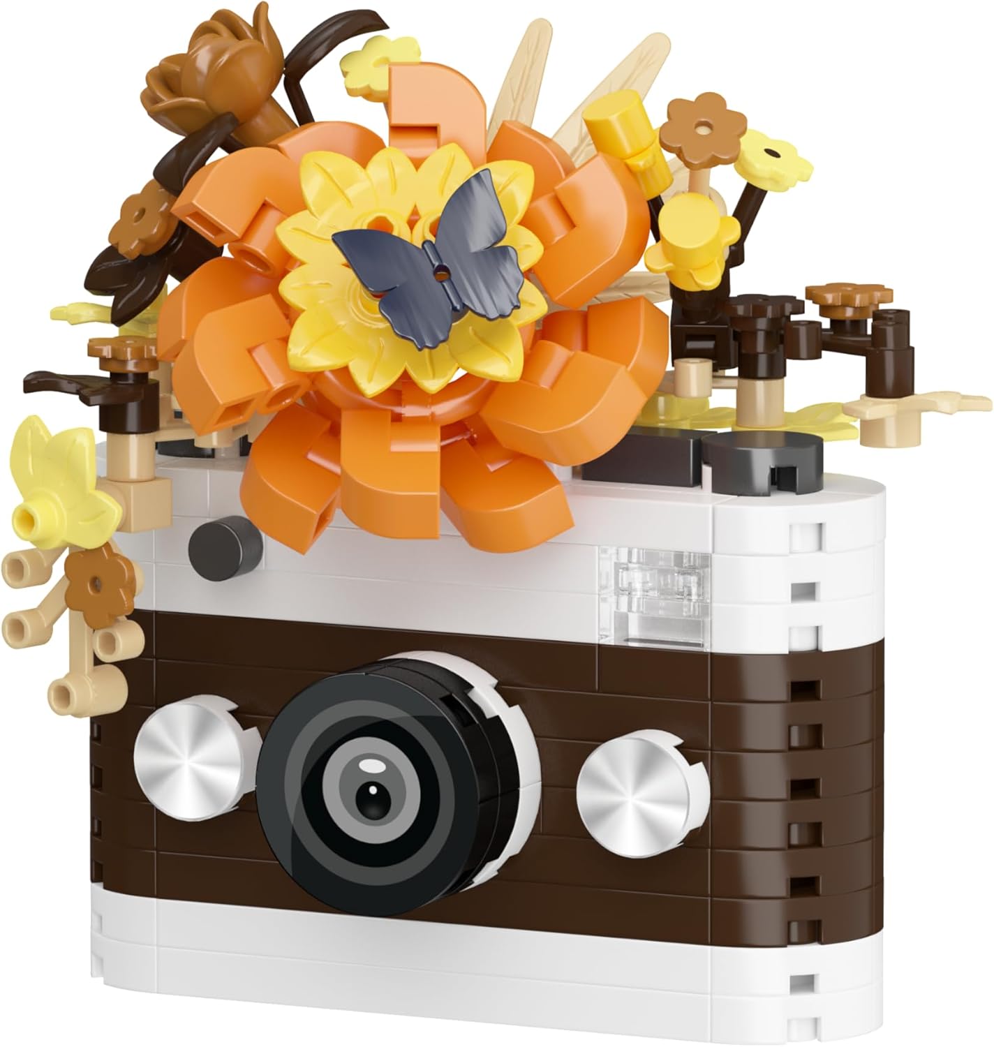 6 Set Cute Flower Camera Series Mini Building Toy Bricks Micro Blocks Kit Miniature Toys Ideal for Home Decor Desktop