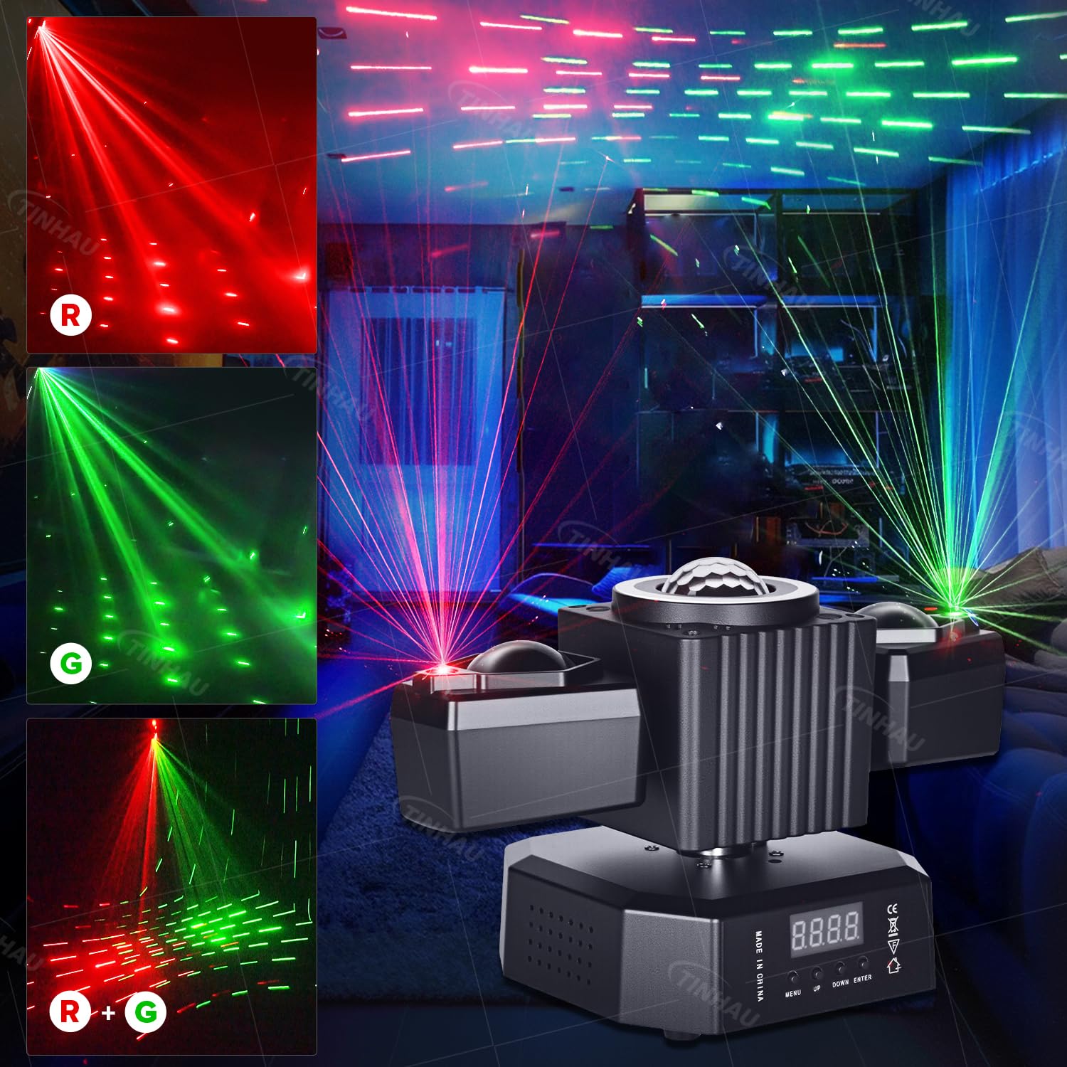 Disco PartyLicht, Disco Kugel Dj Light Sound Activated mit Fernbedienung Stage Strobe für Partys KTV Weihnachten Halloween Dekoration