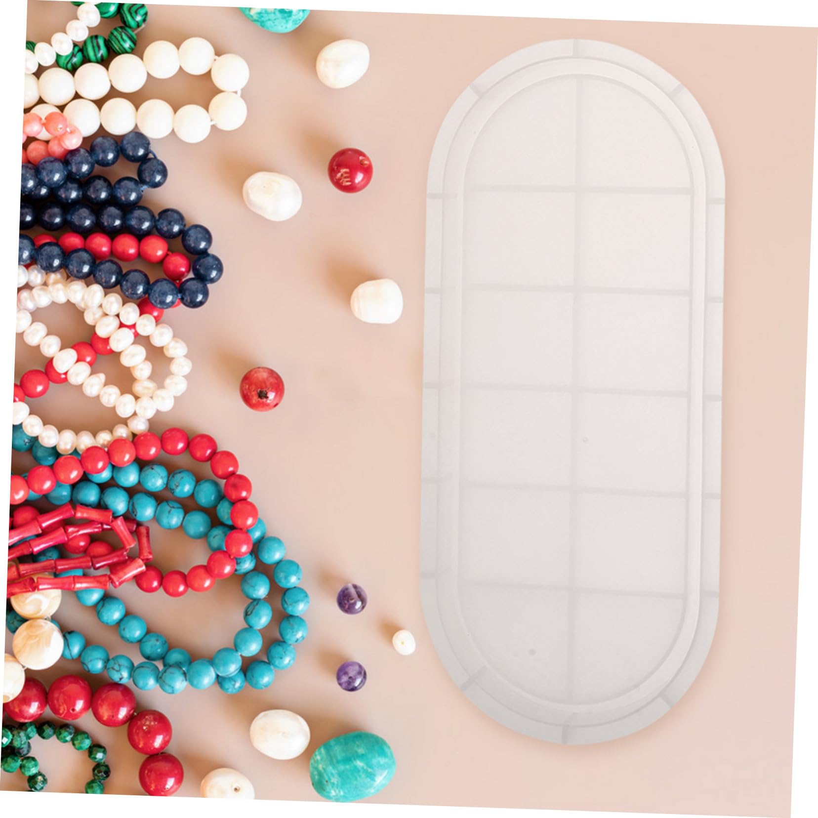 TEHAUX 5 Pezzi Stampi in Silicone Ovali per Resina Epoxy Vassoio Gioielli e Portaoggetti Flessibile e Riutilizzabile Adatto Artigianato Fai da Te e Creazioni Uniche