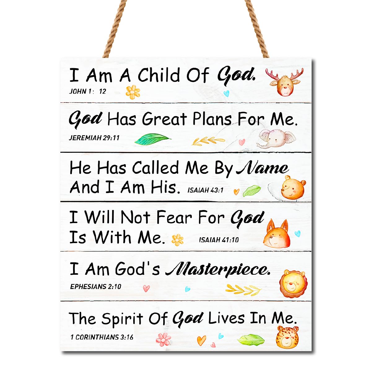 Gwisml Soy un niño de Dios Placa de decoración de pared Decoración de guardería de la iglesia Pósteres religiosos para el aula Decoración de aula cristiana Decoración de pared de guardería cristiana Decoraciones de aula religiosa