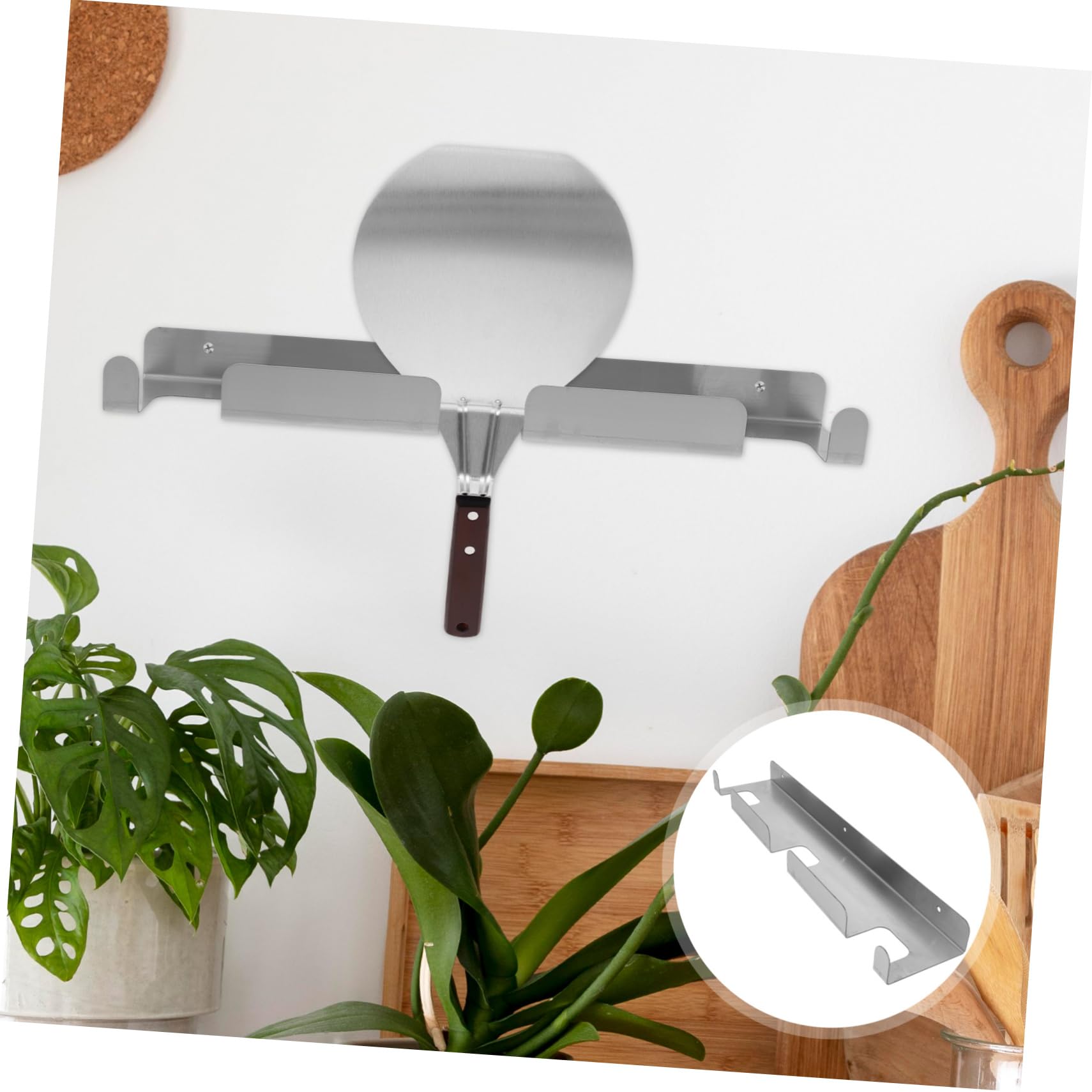 PRETYZOOM Porta Paletta Pizza a Muro in Acciaio Inossidabile per Cucina Casa Scaffale Organizzativo senza Fori, Design Moderno e Salvaspazio