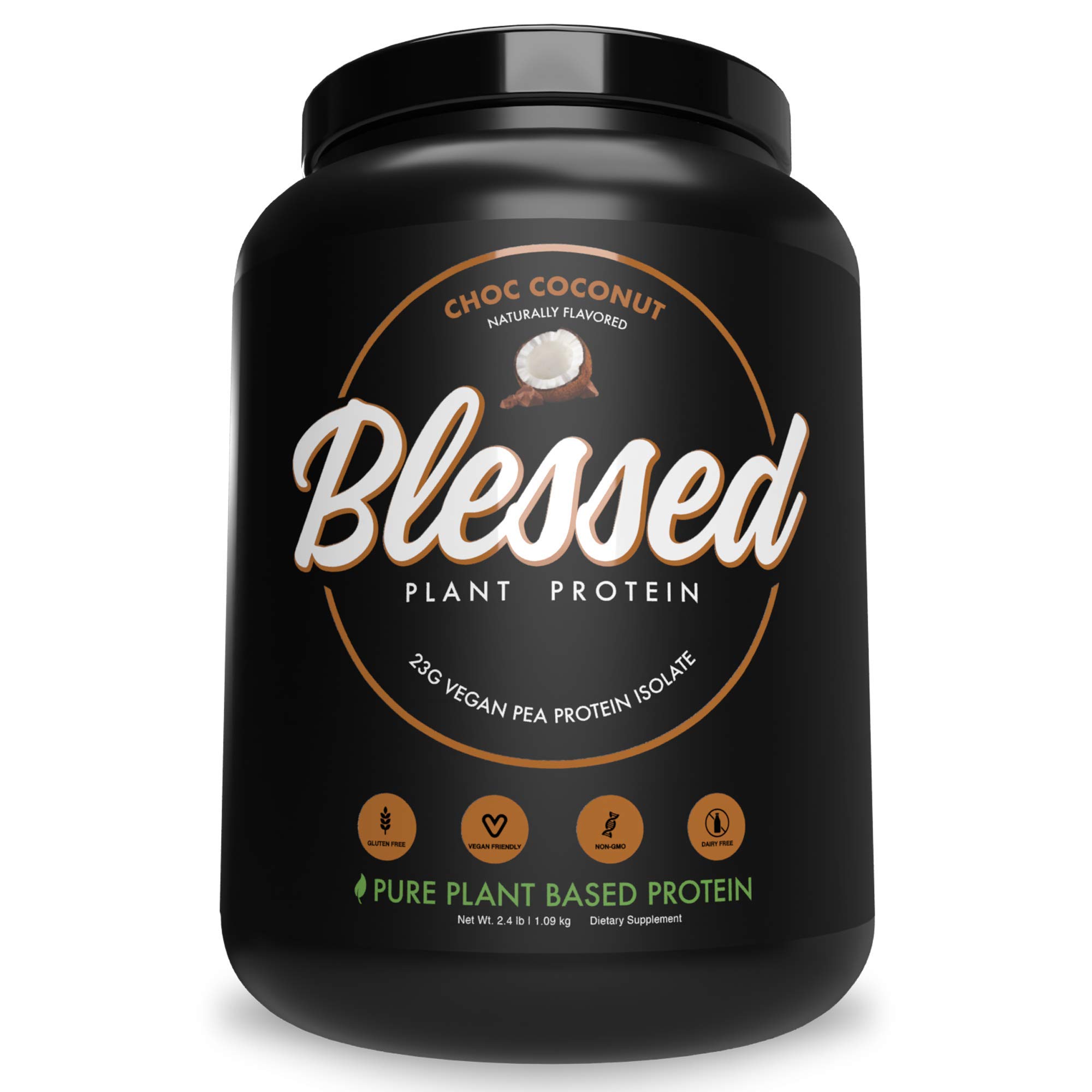 Blessed Plant Based Superfood Protein, 23g of Protein,Vegan Friendly, Chocolate Coconut, 2LB Bottle