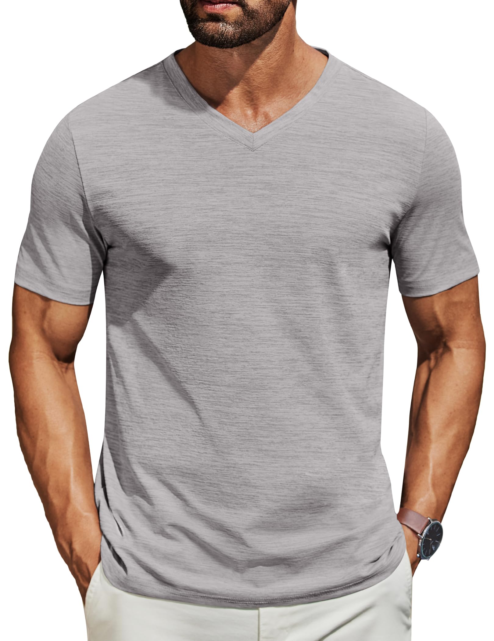 COOFANDY Men's T Shirts Short Sleeve Classic V Neck T-Shirt Casual Summer Basic Tee Shirt