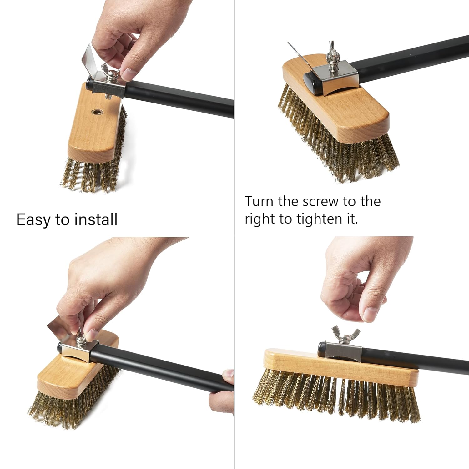 12/13/14 inch Perforated Pizza Peel, 9" Stainless Steel Pizza Turning Peel, 43" Oven Cleaning Brush with 39" Ash Rake, Pizza Accessories 4 Pieces Set (13" 9" 43" Brush 39" Rake)