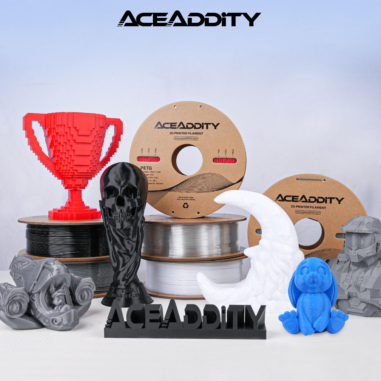 Filamento de PETG de 1,75 mm PETG de impresión 3D, compatible con la mayoría de impresoras 3D FDM Neptune 2 / Neptuno 3 / Ender 3 / Precisión dimensional ± 0,02 mm, bobina de 1 kg (2 kg)