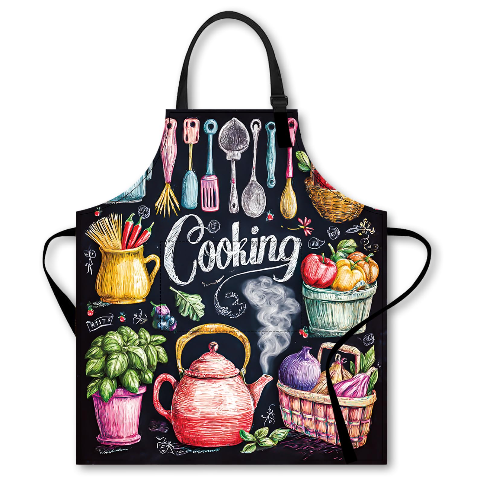 Nuxovilar Cute Cooking Kitchen Apron, 26.77 * 30.7 Inches, Essential for Kitchen Cooking, Baking, Festive Gatherings