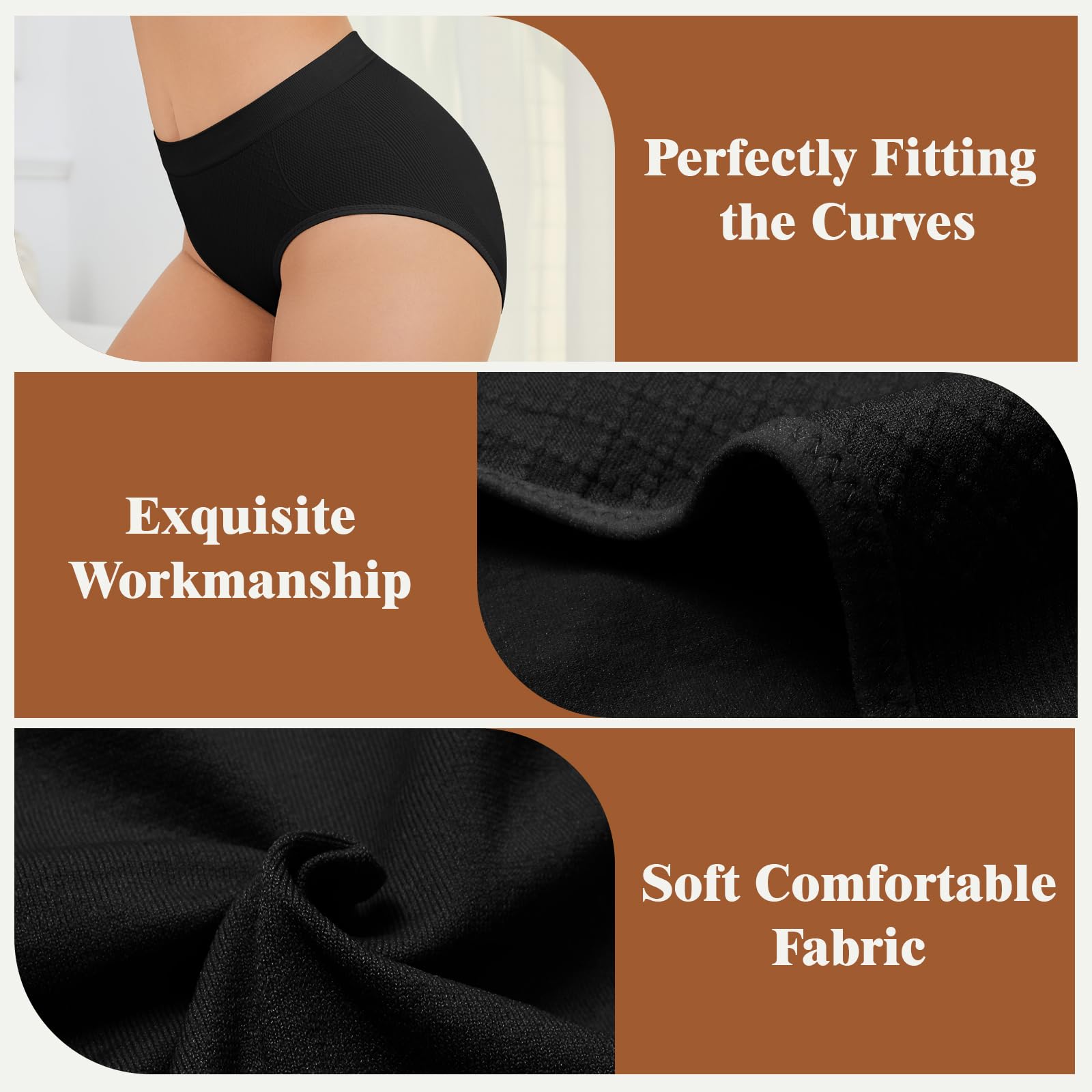 Women Tummy Control Underwear High Waisted Shapewear Seamless Briefs Full Coverage Ladies Panties 4 Pack S-XXXL