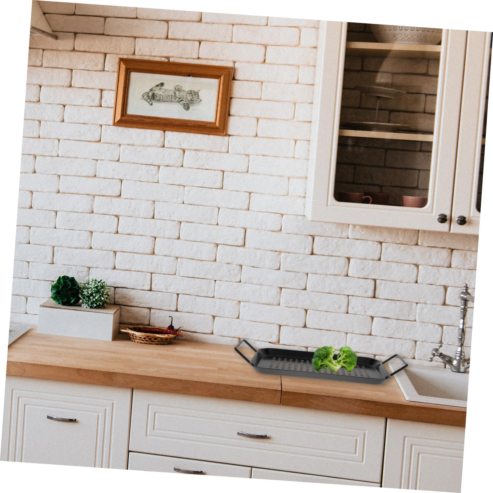 Parliky Non-stick Tray Non-stick Grill Pan Grilled Pan Bbq Tool Family Gathering