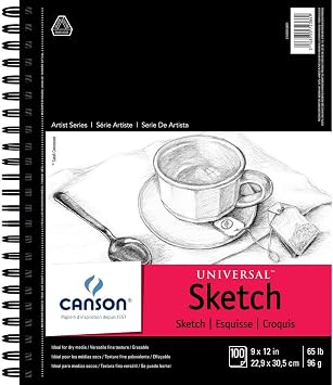 Canson Universal Heavyweight Sketch Pads, 9 in. x 12 in., 100 Sheets