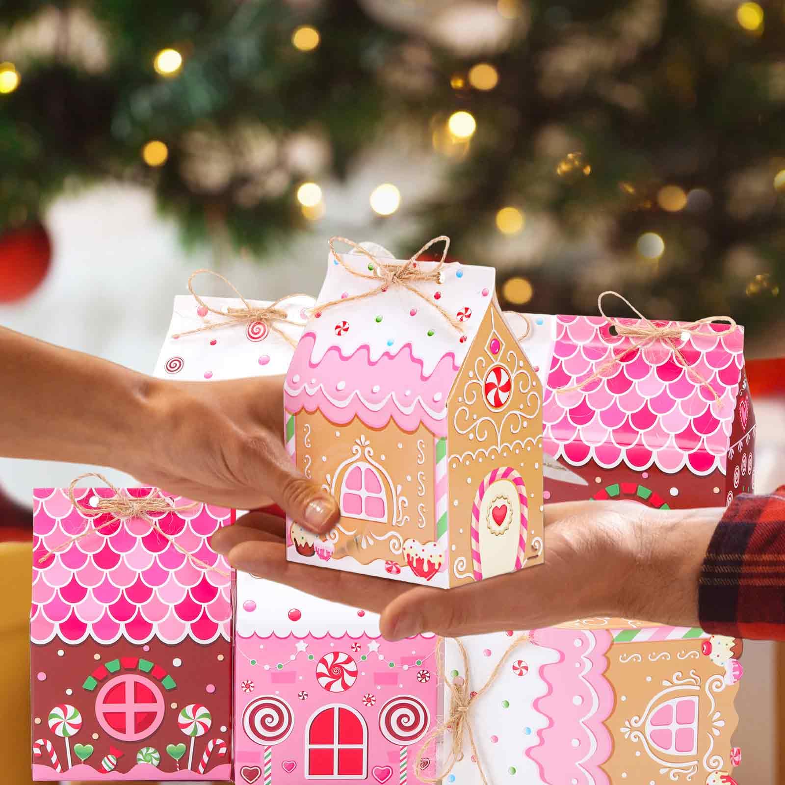 Amazon.com: Pasimy 24 Pcs Pink Christmas Mini Gingerbread House