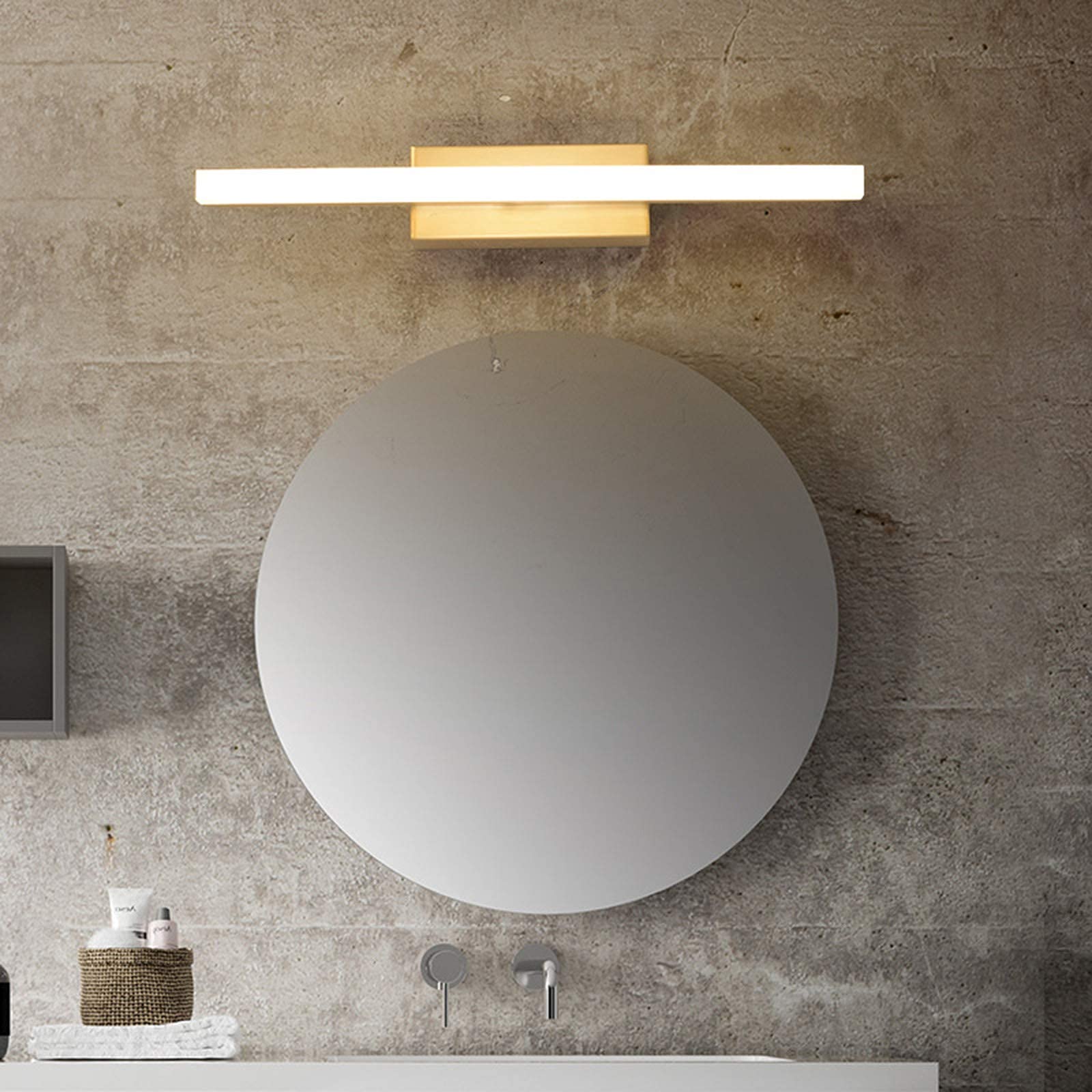 Luz Delantera de Espejo Vintage 9W Luz Delantera de Espejo LED Metal y acrílico Esmerilado Ajuste de 180 Grados 3 Cabezas Luces de Espejo de baño Lámpara de Pared Impermeable Ilumin