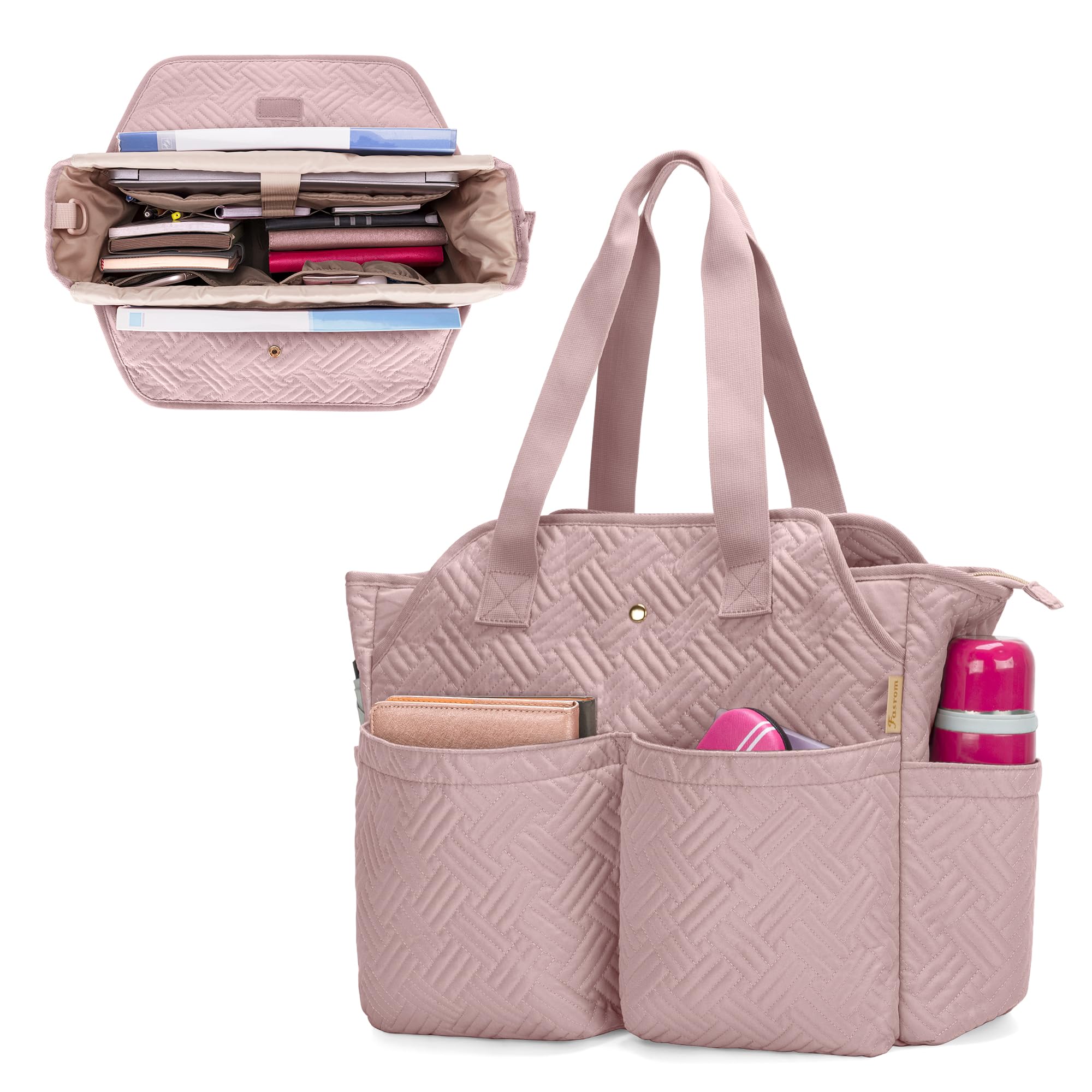 Fasrom Zaino Per Insegnanti Donna - Grande, Con Scomparto Per Laptop 14'' - Nero, Moda