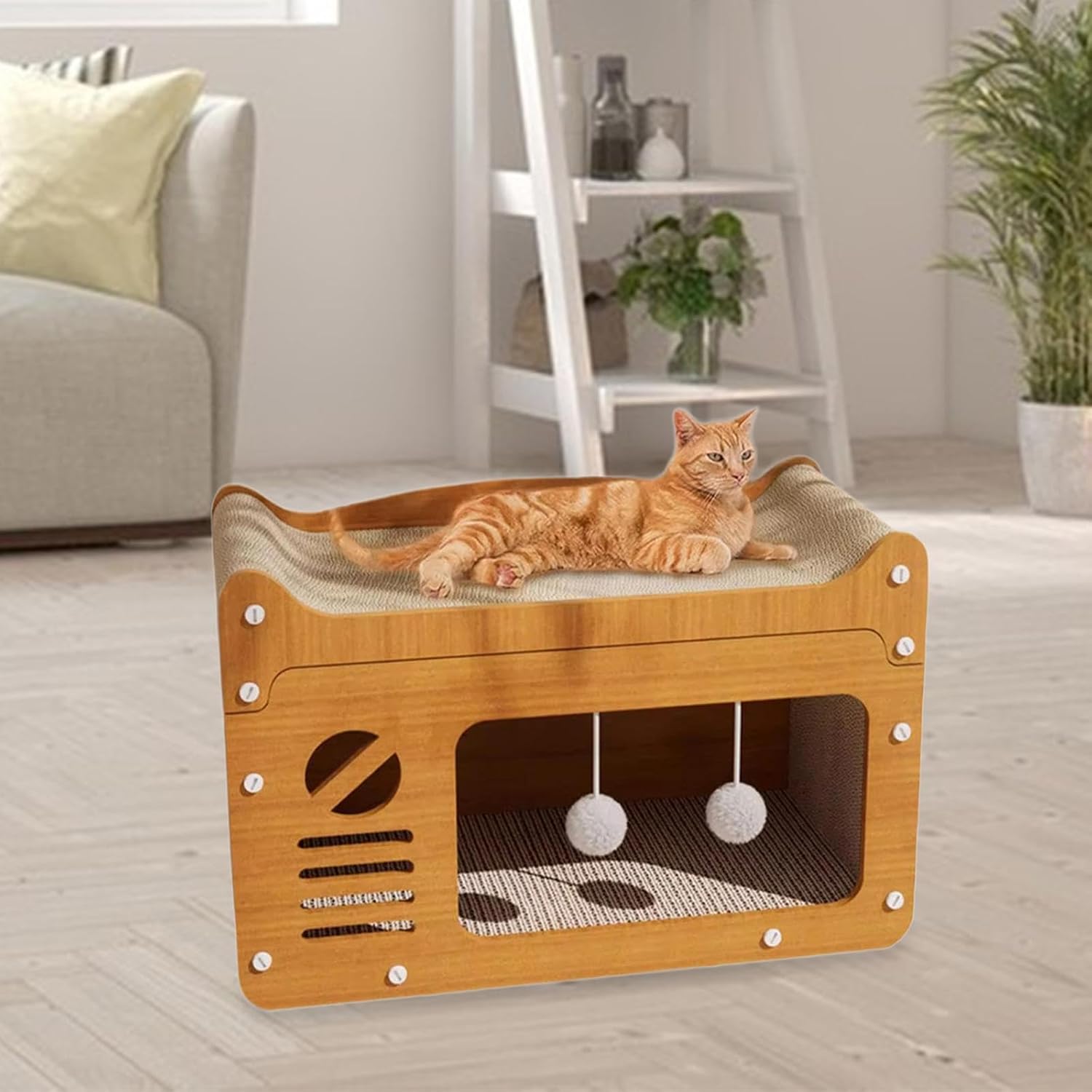 Cat Scratcher House Grinding Claw Pet Cat House for Indoor Cats Playing