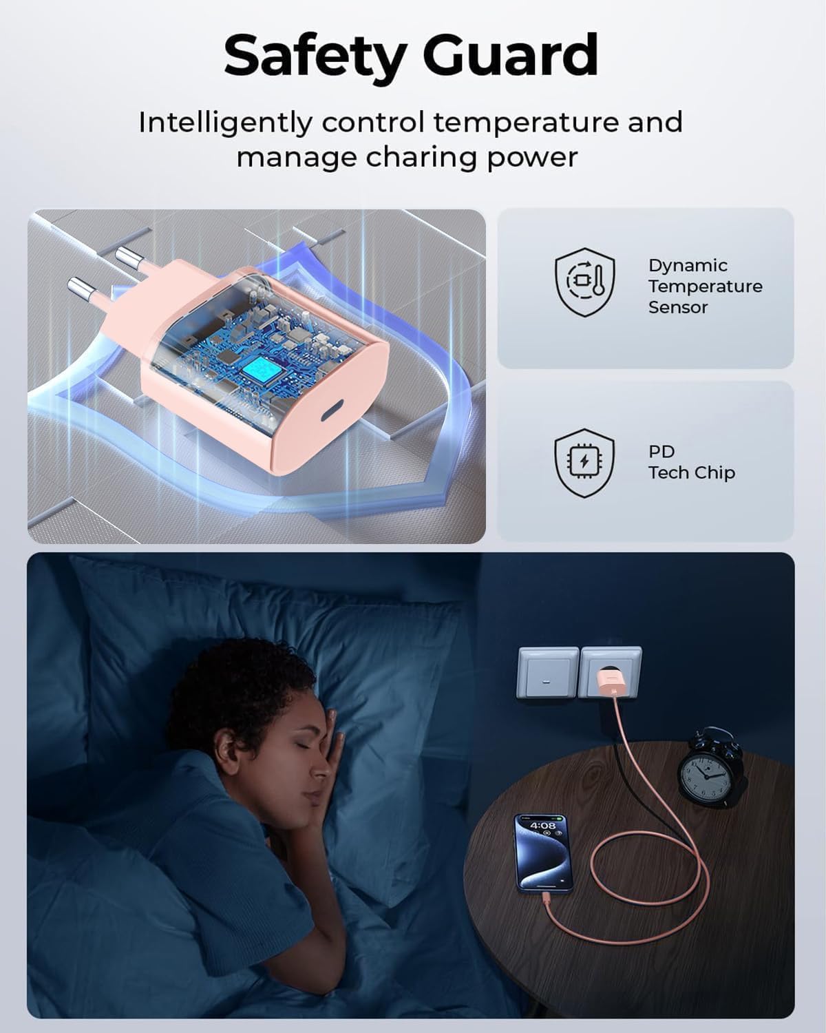 Caricatore for iPhone 14/14 Pro/14 Pro Max/14 Plus/13/12/11/XS/XR/X/SE, 25W USB C Rapido Caricabatterie Spina Adattatore Alimentatore Presa Carica with 2M Cavo