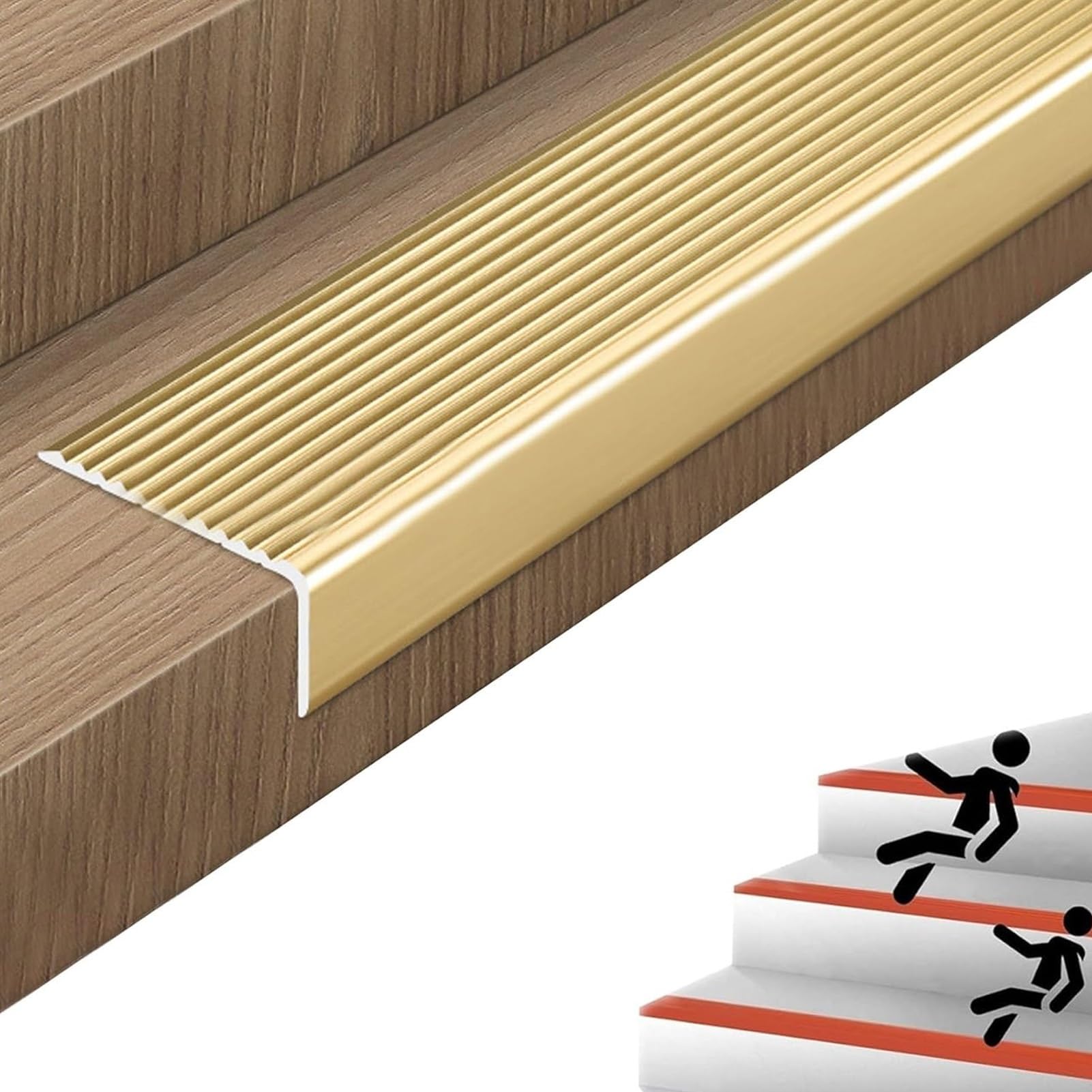 Nez de marche en aluminium pour sécuriser les escaliers extérieurs et intérieurs