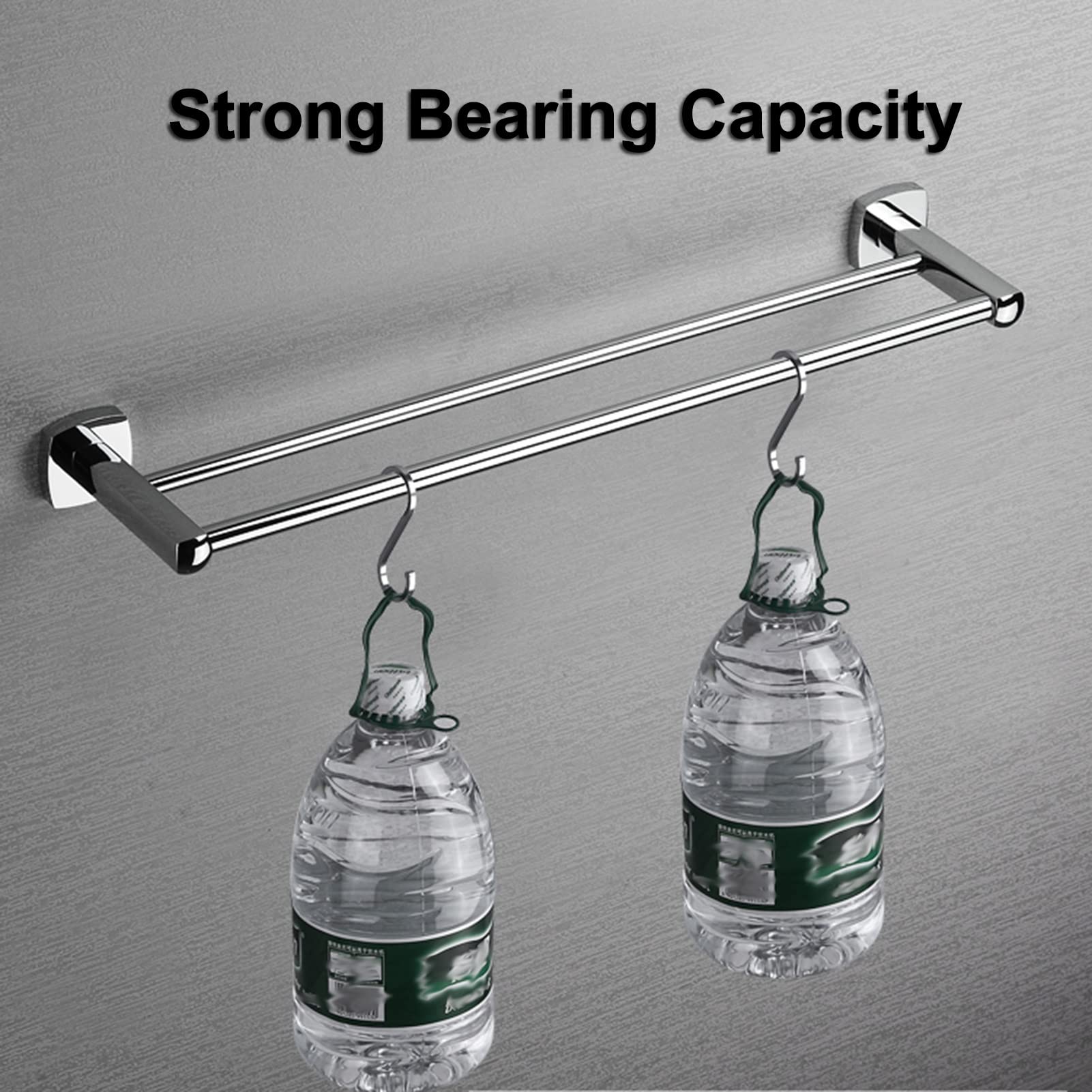 Portasalviette Doppio in Acciaio Inox SUS 304, Finitura Argento Lucido a Parete da 30 cm a 100 cm, per Accessori da Bagno Cucina e Servizi igienici (Dimensioni : 30 cm)
