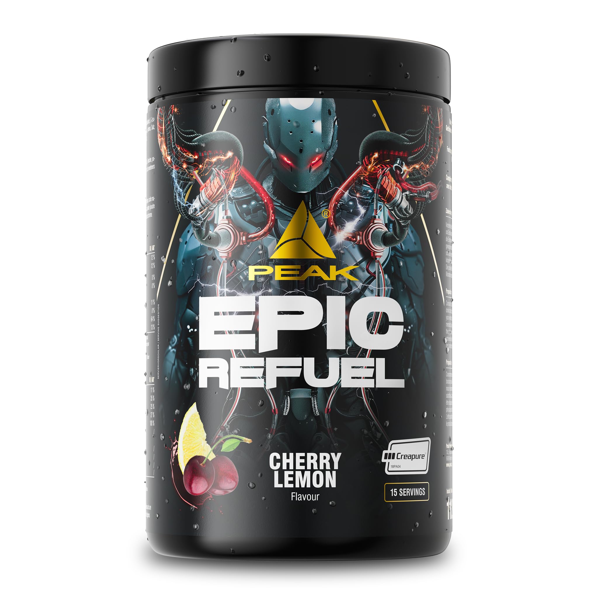 PEAK Epic Refuel - 1125g Geschmack Cherry Lemon I 15 Portionen I Post-Workout Recovery Formula mit Clear Whey, Creapure® Creatin, Maltodextrin, Leucin, Glutamin und Elektrolyten