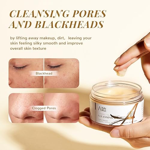 Miniatura 6 de ANAI RUI Bálsamo limpiador, bálsamo removedor de maquillaje de cúrcuma, exfoliante facial para derretir maquillaje, bálsamo limpiador de aceite,