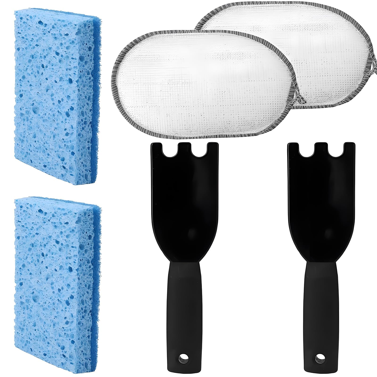 TQUXNGA Duty Grills Scraper and Sponge Set for Tough Grease Removal on Barbecue Grills Tool BBQ