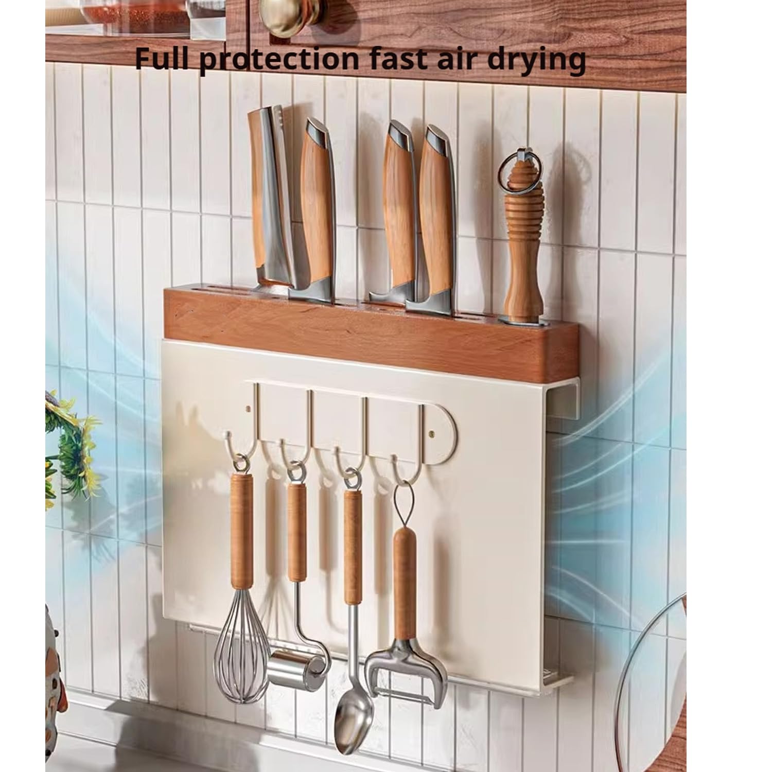 Dxcaicc Portacuchillos De Cocina Montado En La Pared - Debajo del Gabinete Almacenamiento De Cuchillos - Organizador De Cuchillos,A,17.5 Inch