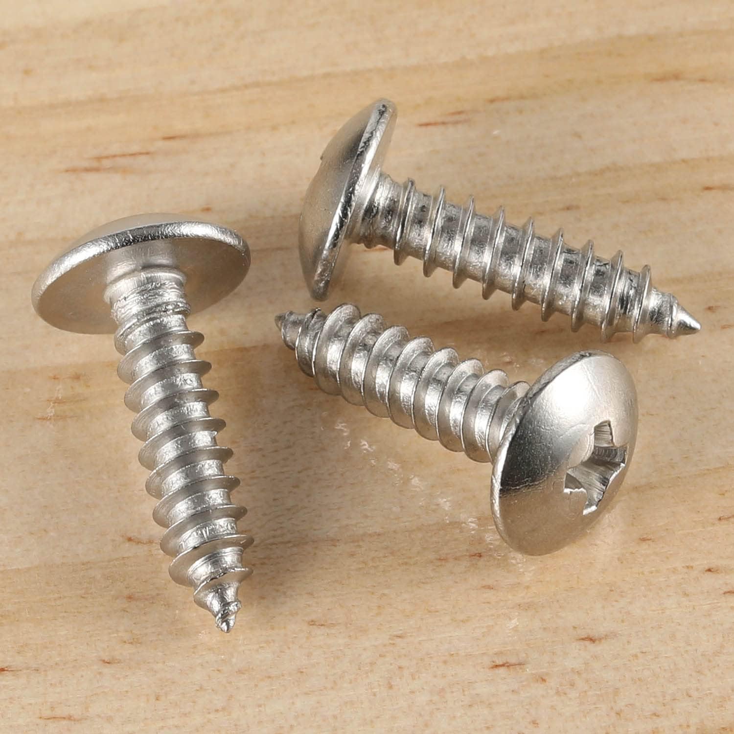 100PCS #8 x 1-1/4" Truss Head Sheet Metal Screws Phillips Drive Wood Screws, 304 Stainless Steel 18-8, Self Tapping