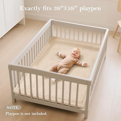 Miniatura 4 de Alfombra de juego para bebé para suelo, cojín de espuma viscoelástica de 1.3 pulgadas de grosor, tapete para el tiempo boca abajo de terciopelo