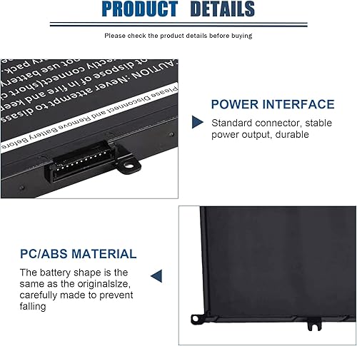 Miniatura 4 de Fancy Buying 74 Wh - Batería para portátil 357F9 para Dell 15 7000 7559 7567 7566 7759 7557 5577 INS15PD Series P57F P57F003 P65F P65F001 0GFJ6