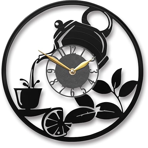Reloj de pared para hervidor de té, acogedora decoración de cocina y regalo encantador para los amantes del té, decoración para comedor moderno,