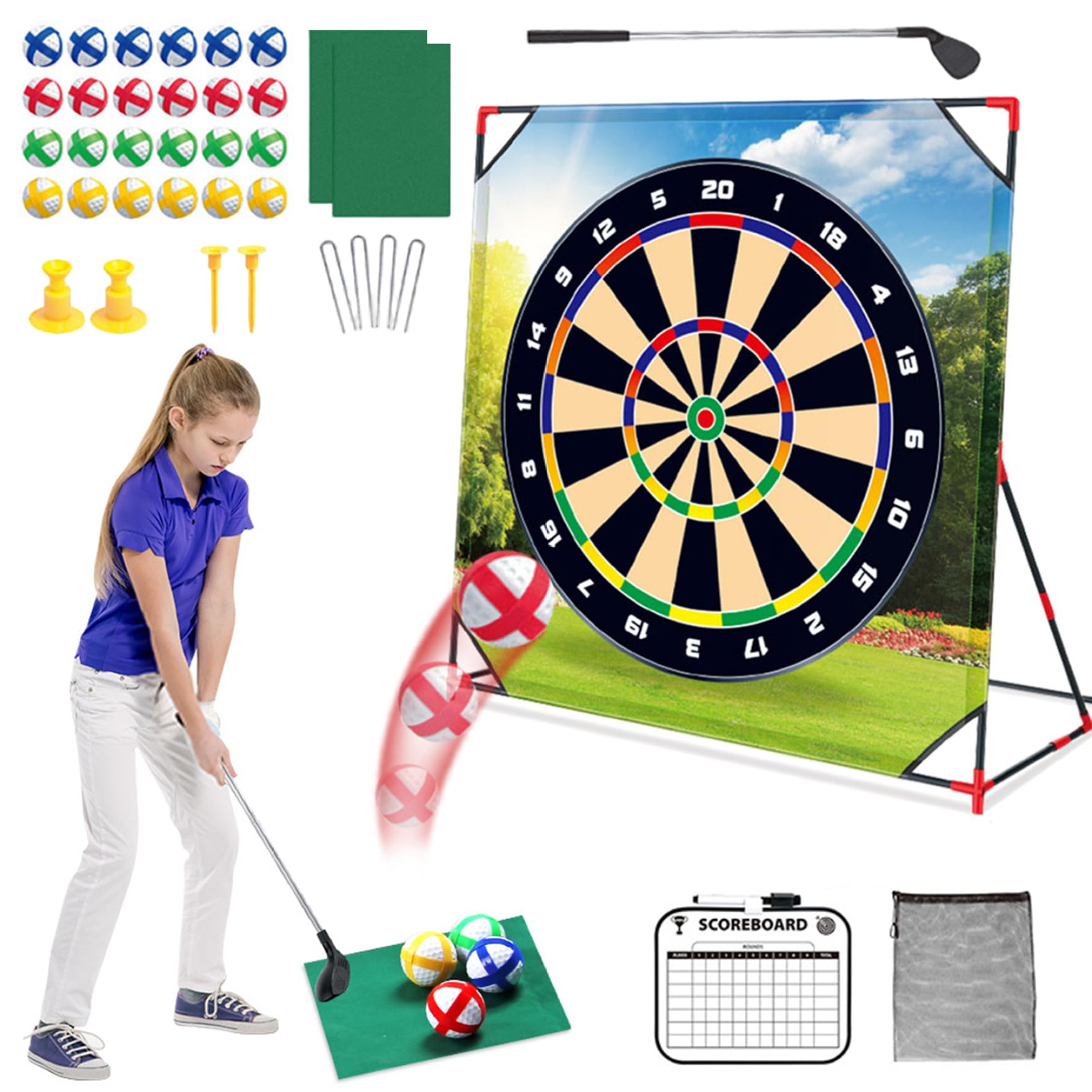 Juego de Chip de Golf, Sticky Golf Pro portátil, Juegos de Patio de interacción Entre Padres e Hijos para Interiores y Exteriores