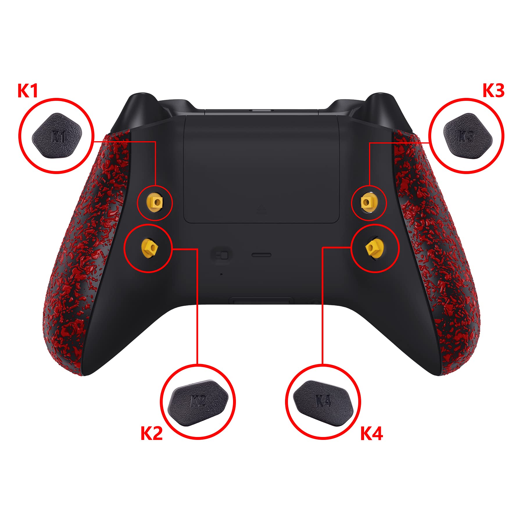 Programmabile Remap Kit per Xbox Series X S Controller Rosso Antiscivolo