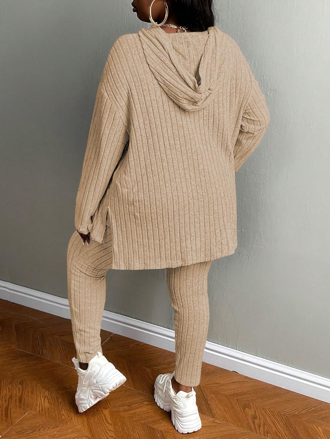 Women's Plus Size Two Piece Outfits Sweatsuits Sets Long Sleeve Hoodies Tracksuit Lounge Sets - Image 2