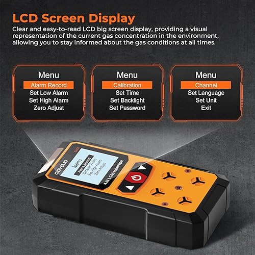 Miniatura 6 de Detector de fugas de gas 4 en 1 (H2S, EX, O2, CO) - Monitor de seguridad confiable para el hogar y el lugar de trabajo con detección precisa -