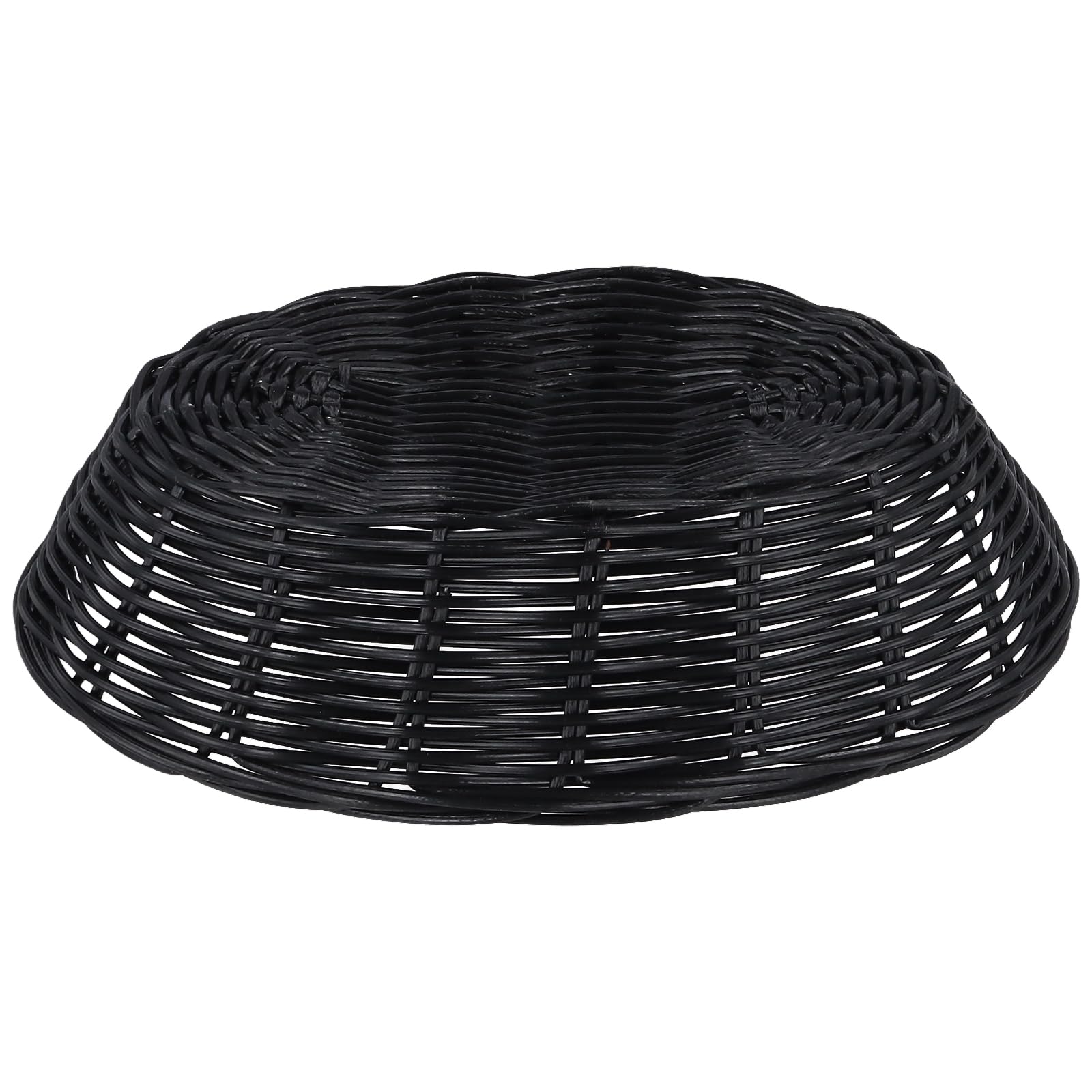 FUNSUEI Lot de 18 corbeilles à pain ovales en plastique - 23 x 15 x 6 cm - Noir