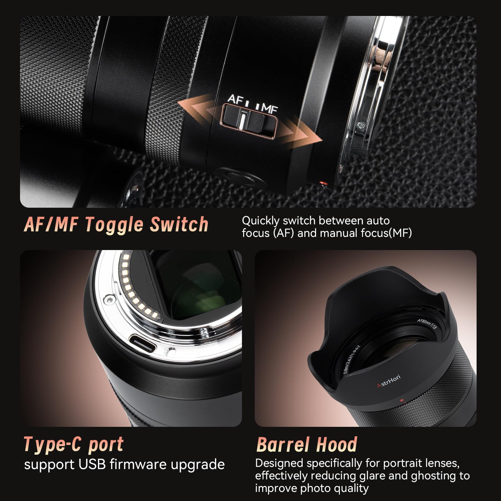 AstrHori AF 85 mm f/1.8 II Objectif Plein Format autofocus à focale Fixe pour Portrait for Nikon à Monture Z appareils Photo Hybrides (Noir)