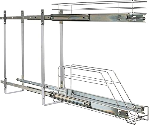 Miniatura 10 de Household Essentials C21221-1 Glidez - Organizador deslizante de 2 niveles, 11.5 pulgadas de ancho, cromado