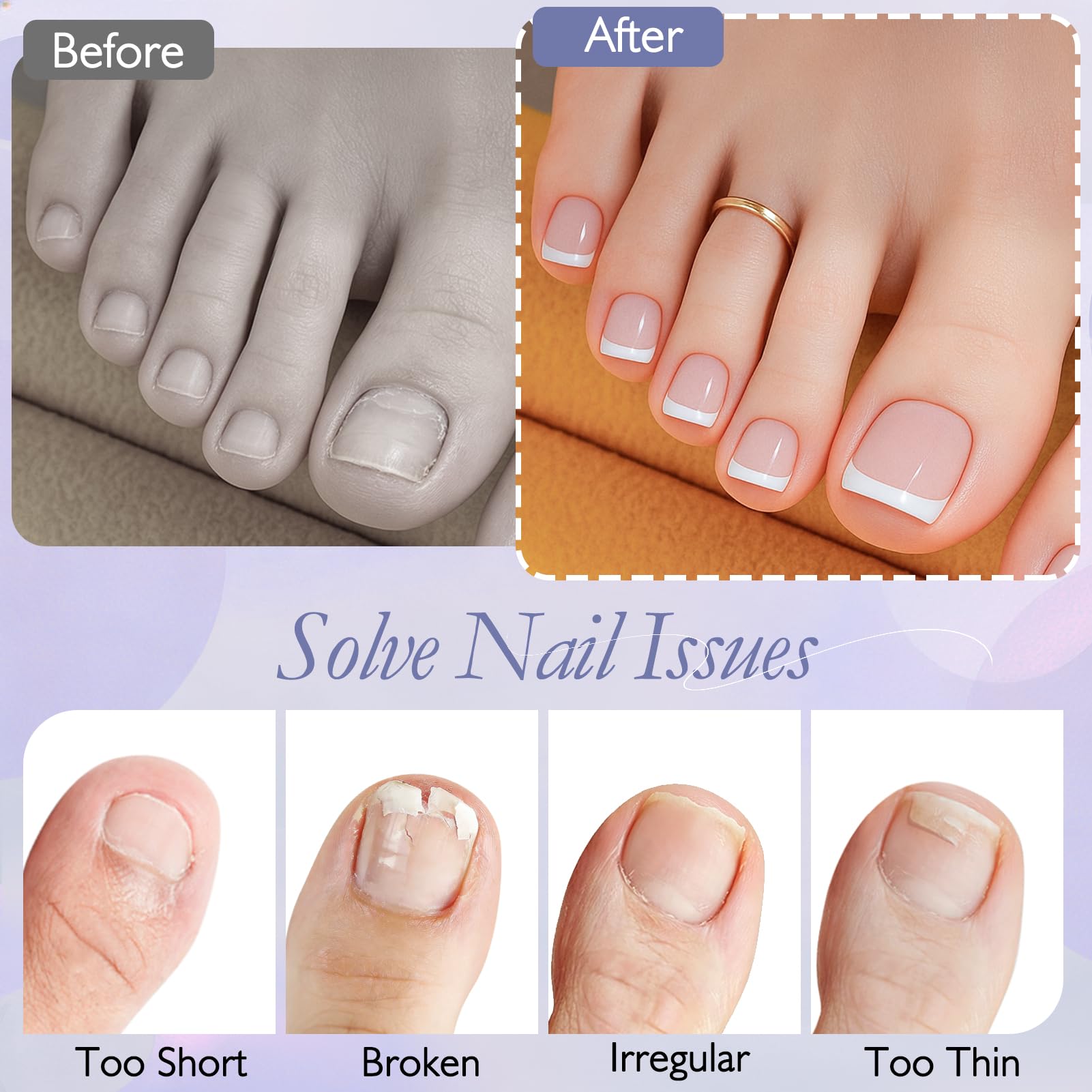 MELLIEX 280 sztuk foremek do kanapek Dual Nail do palców u stóp i palców, 14 rozmiarów wielokrotnego użytku, zestaw podwójnych tipsów do przedłużania paznokci, tipsy do paznokci żelowych do salonu