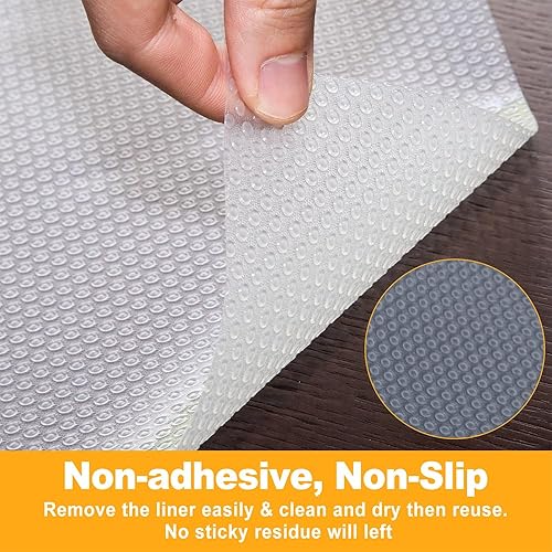 Miniatura 6 de Revestimiento de estante de cocina, revestimiento de gabinete no adhesivo, impermeable, antideslizante, material EVA grueso para estantes, armarios,