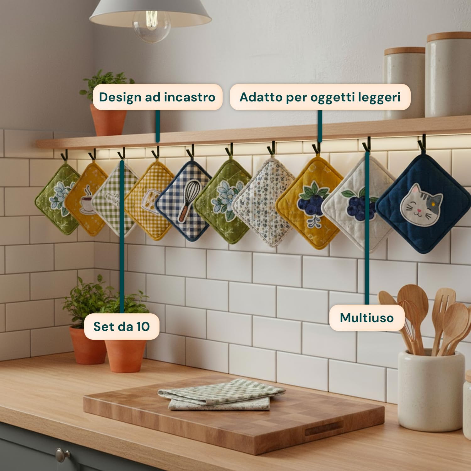 Avilia - Set 10 Ganci Neri Appendiabiti Scaldasalviette Universali in Plastica Robusta, Facili da Installare su Mensole e Ante senza Fori, Appenditutto Salvaspazio per Casa Ufficio Bagno e Cucina