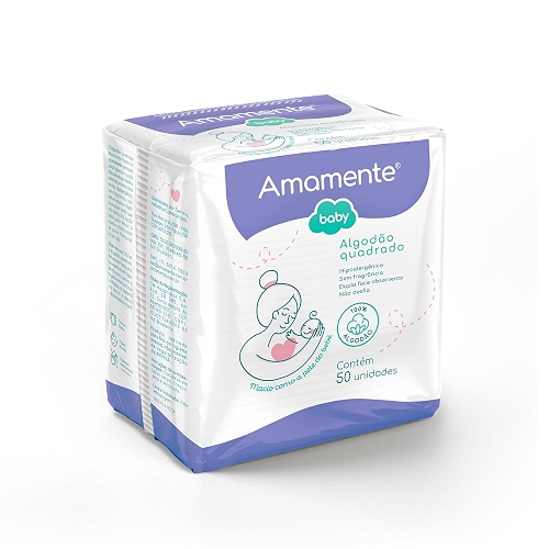 Algodão Quadrado Amamente® Baby 50 UN Algodão Quadrado Amamente® Baby 50 UN